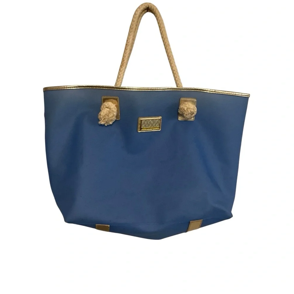Lilly Pulitzer‎ Swim Shady Tote LG Blue Seahorse PVC MATERIAL